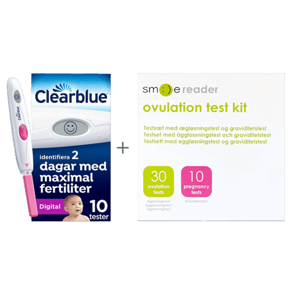 Paket med Clearblue Ägglossningstest + Smile Reader