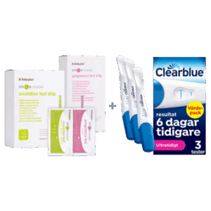 Bundle med Clearblue Tidigt graviditetstest (3 st) + Nya SmileReader testset