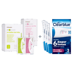 Bundle med Clearblue Ultratidigt Avancerat Graviditetstest (3 st) + Nya SmileReader testset