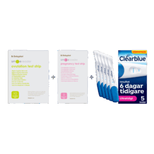 Bundle med Clearblue Ultratidigt Graviditetstest (5 st) + Nya SmileReader testset