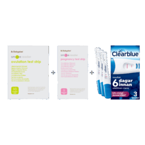 Bundle med Clearblue Ultratidigt Avancerat Graviditetstest (3 st) + Nya SmileReader testset