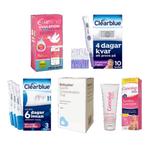 Eveline Smart Fertilitetssystem, Clearblue Advanced Digital 10-pack, Clearblue Ultratidigt Avancerat 3-pack, Babyplan Spermatest & Conceive Plus 75ml – Avancerat Fertilitetskit